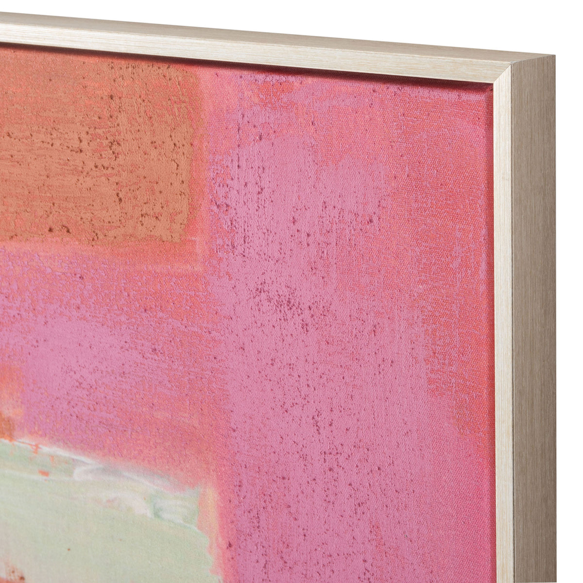 Textured pink and coral brushstrokes meet a sleek champagne-colored frame. || WLA2081A || detail_studio