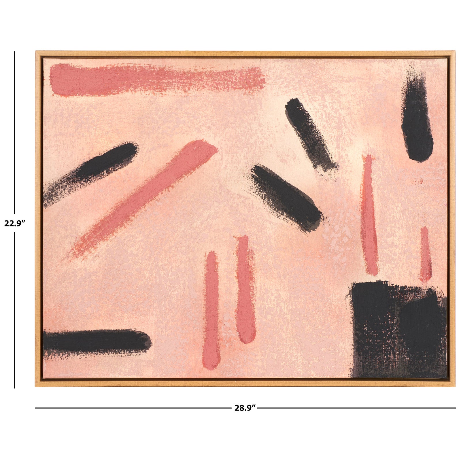 The abstract canvas measures 28.9 by 22.9 inches inside its slim frame. || WLA2082A || dimension_studio