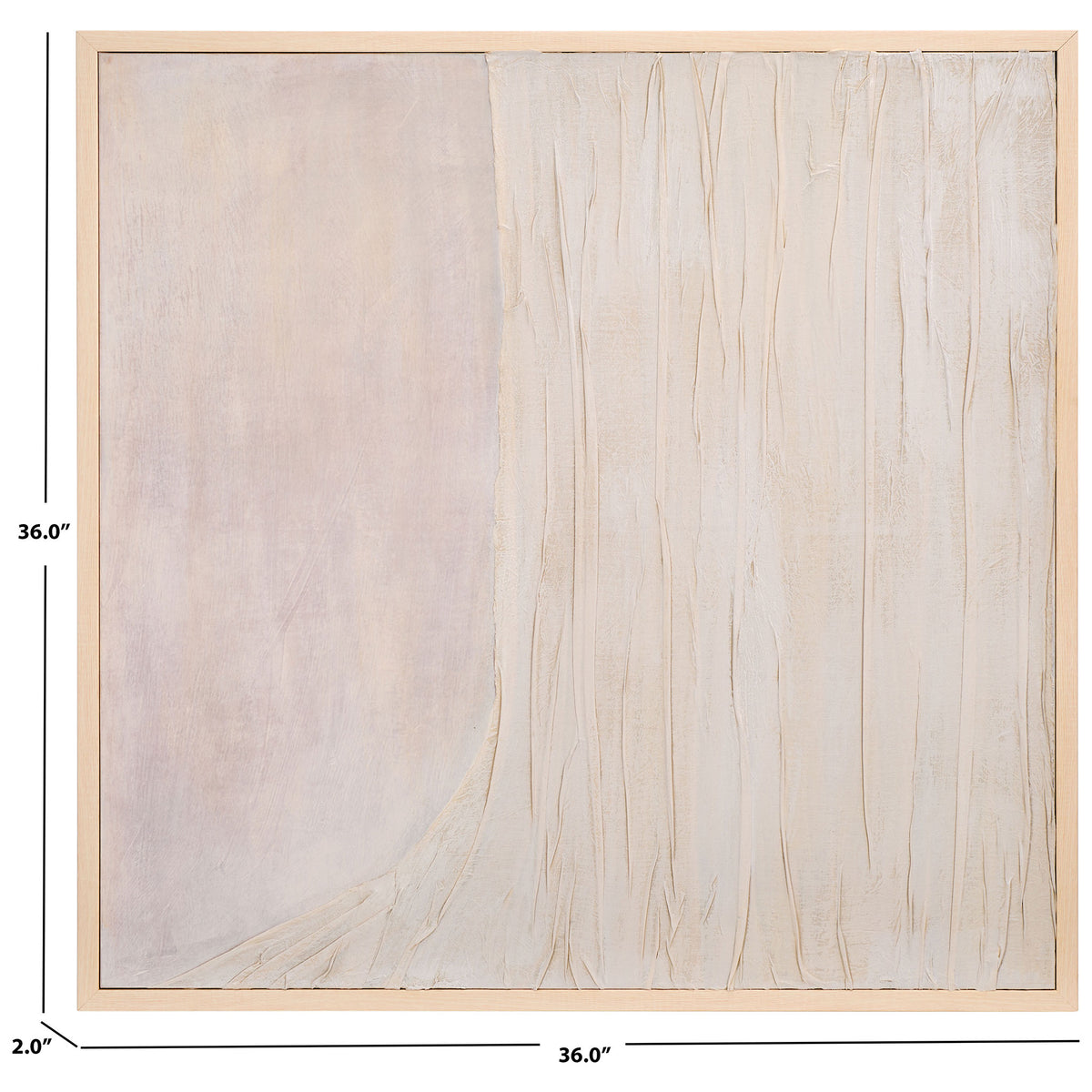 A 36-inch square canvas pairs a soft off-white field with flowing raised lines || WLA3016A || dimension_studio