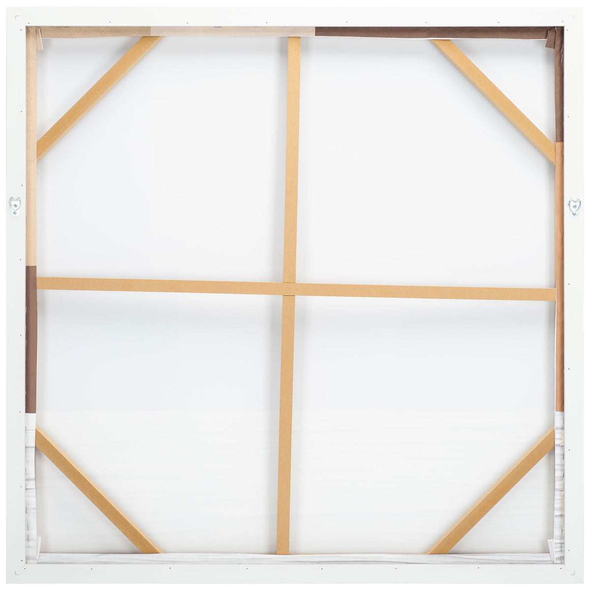 Crossbar supports reinforce the canvas, with metal hooks for wall hanging || WLA3017A || back_studio