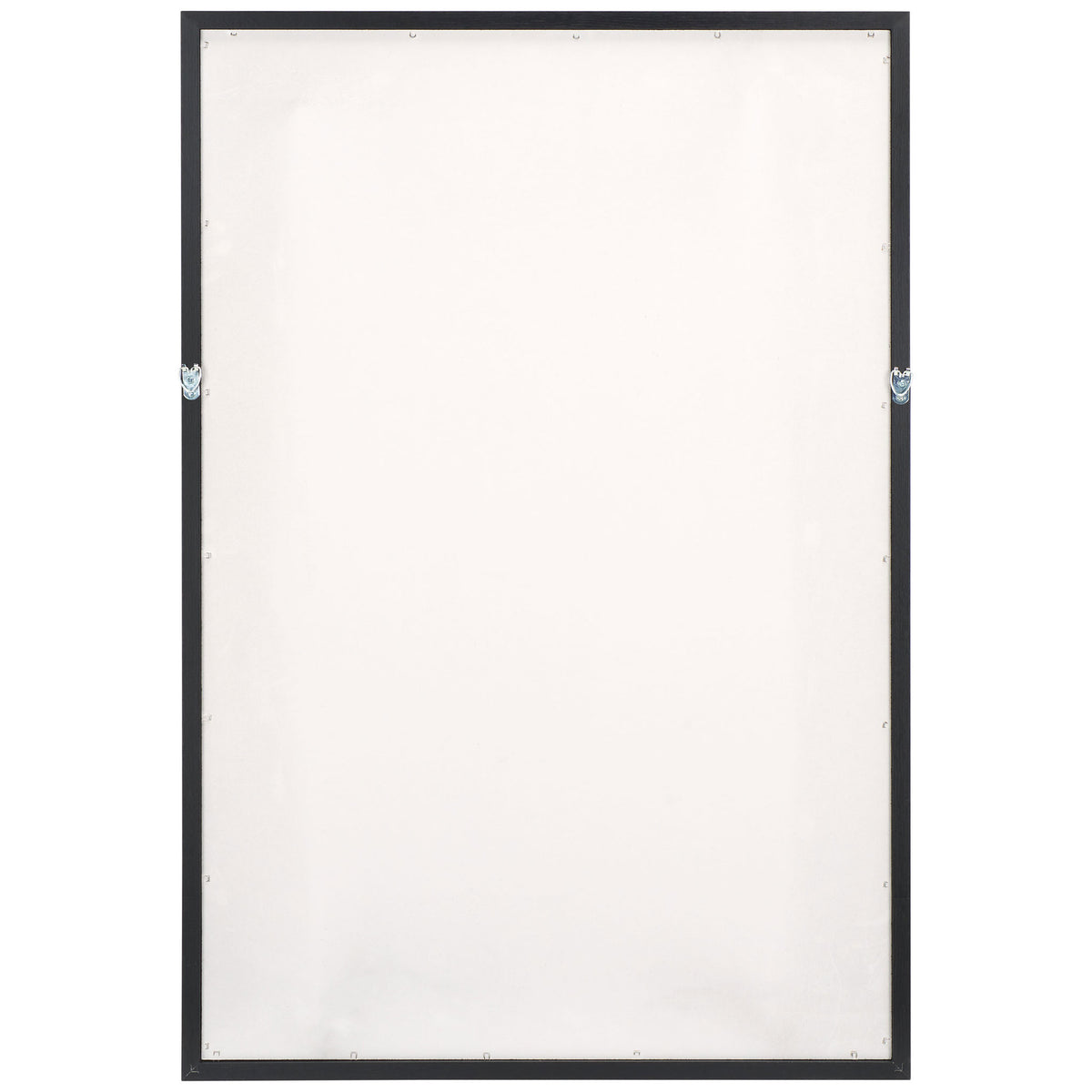 A light backboard and metal hanging hardware sit within the slim black frame. || WLA3023A || back_studio