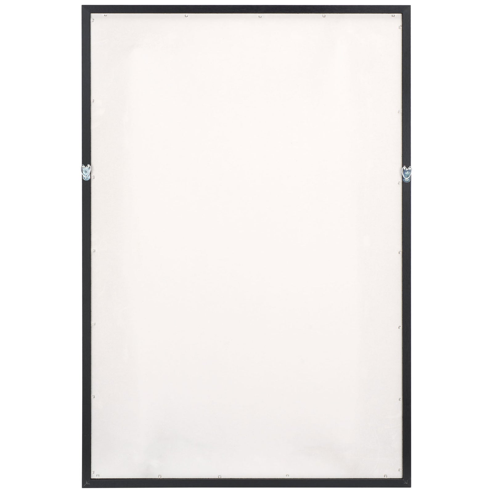 A light backboard and metal hanging hardware sit within the slim black frame. || WLA3023A || back_studio