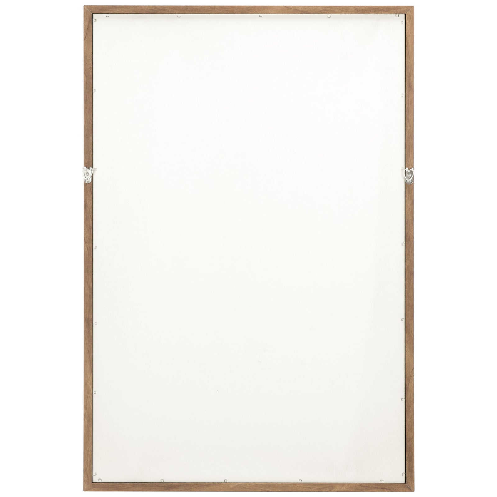 A white backboard sits within a light wood-look frame, with metal hanging hardware on both sides || WLA3024A || back_studio