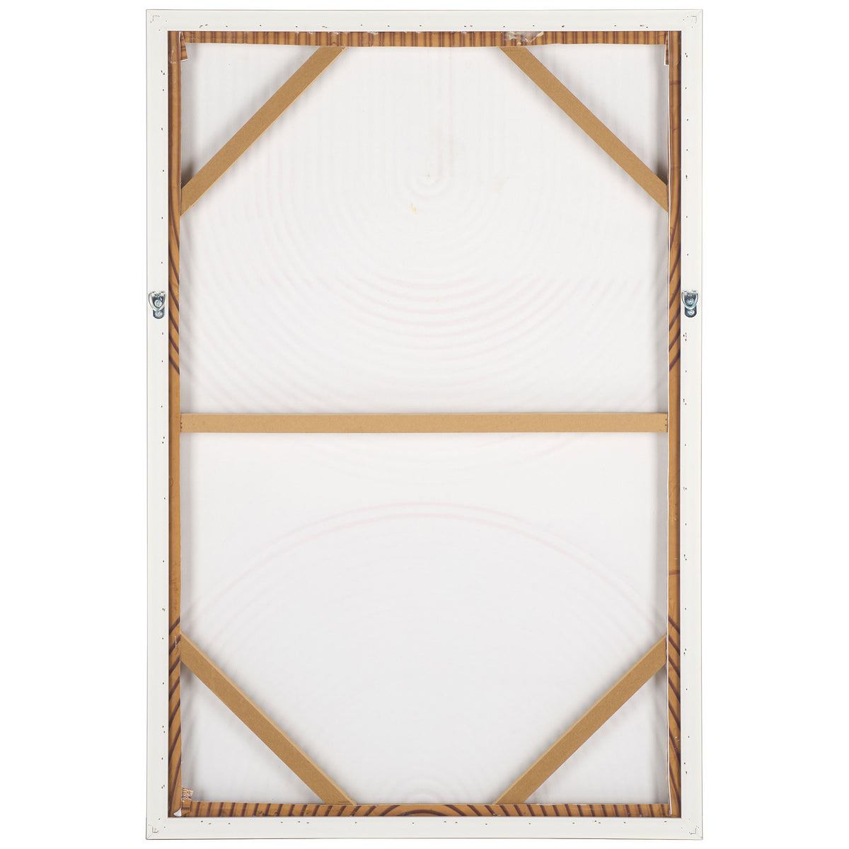 Corner bracing and dual hanging hooks support the framed art for vertical display. || WLA3029A || back_studio