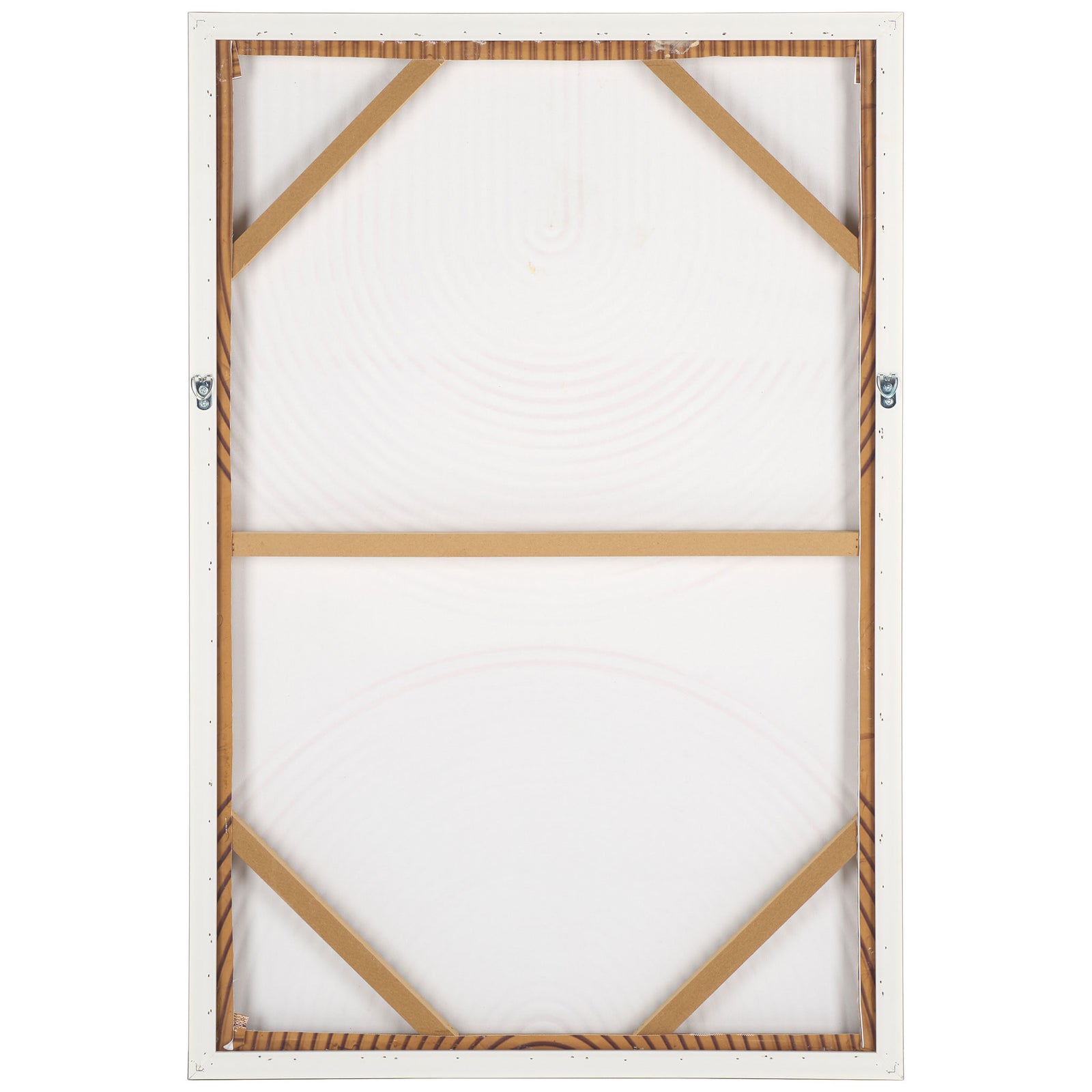 Corner bracing and dual hanging hooks support the framed art for vertical display. || WLA3029A || back_studio