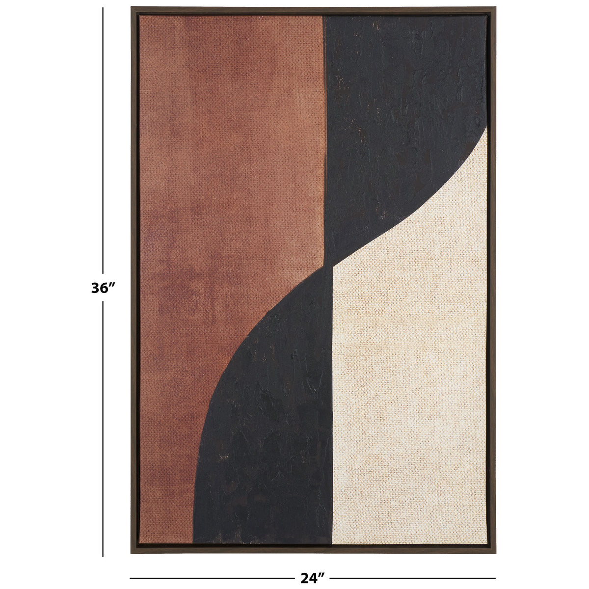 At 24 by 36 inches, this framed abstract canvas makes a bold vertical wall accent. || WLA3030A || dimension_studio