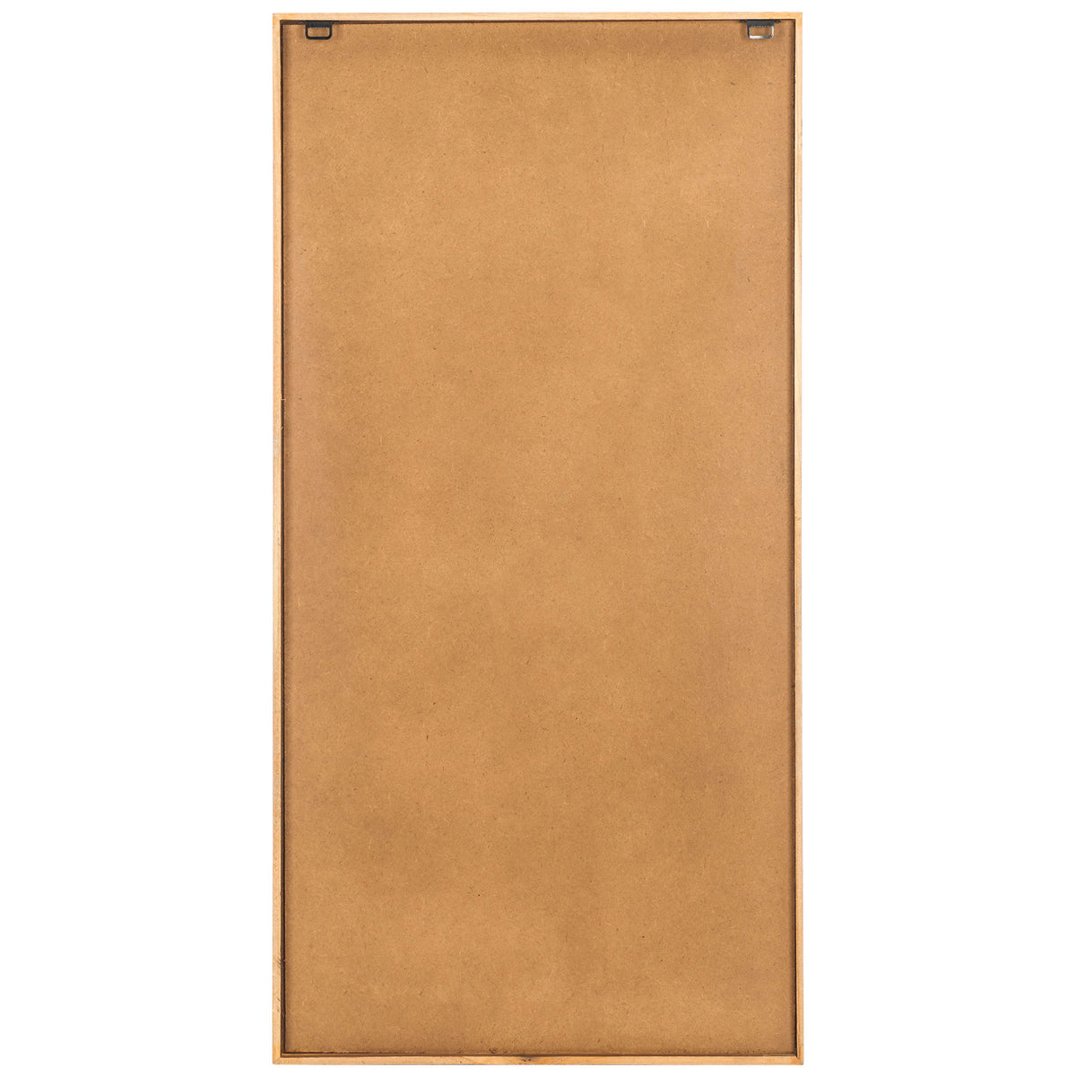 Light wood-framed wall art has a smooth backing and two hooks for vertical hanging || WLA9002A || back_studio