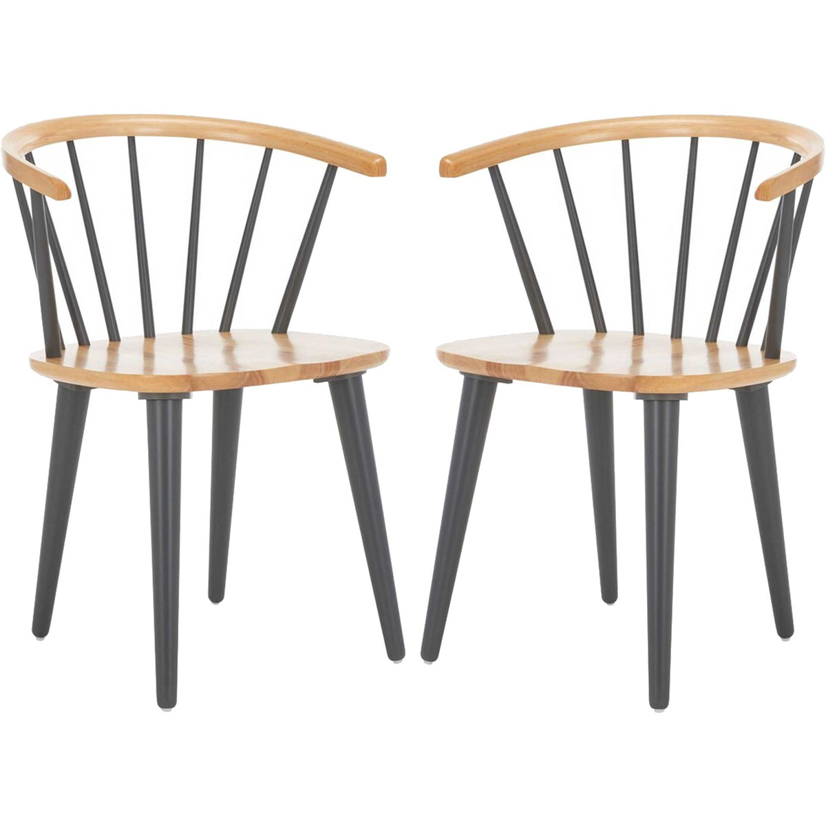 Blair Curved Spindle Side Chair Natural/Gray (Set of 2)