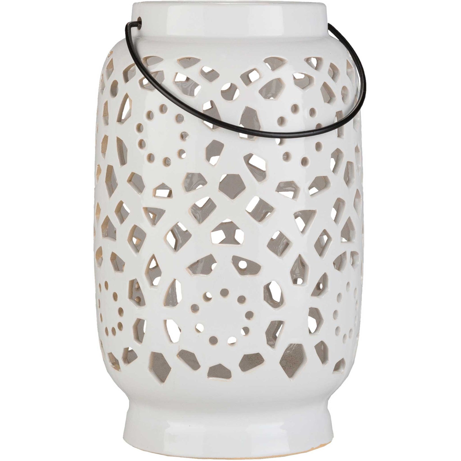 Avery Ceramic Lantern White