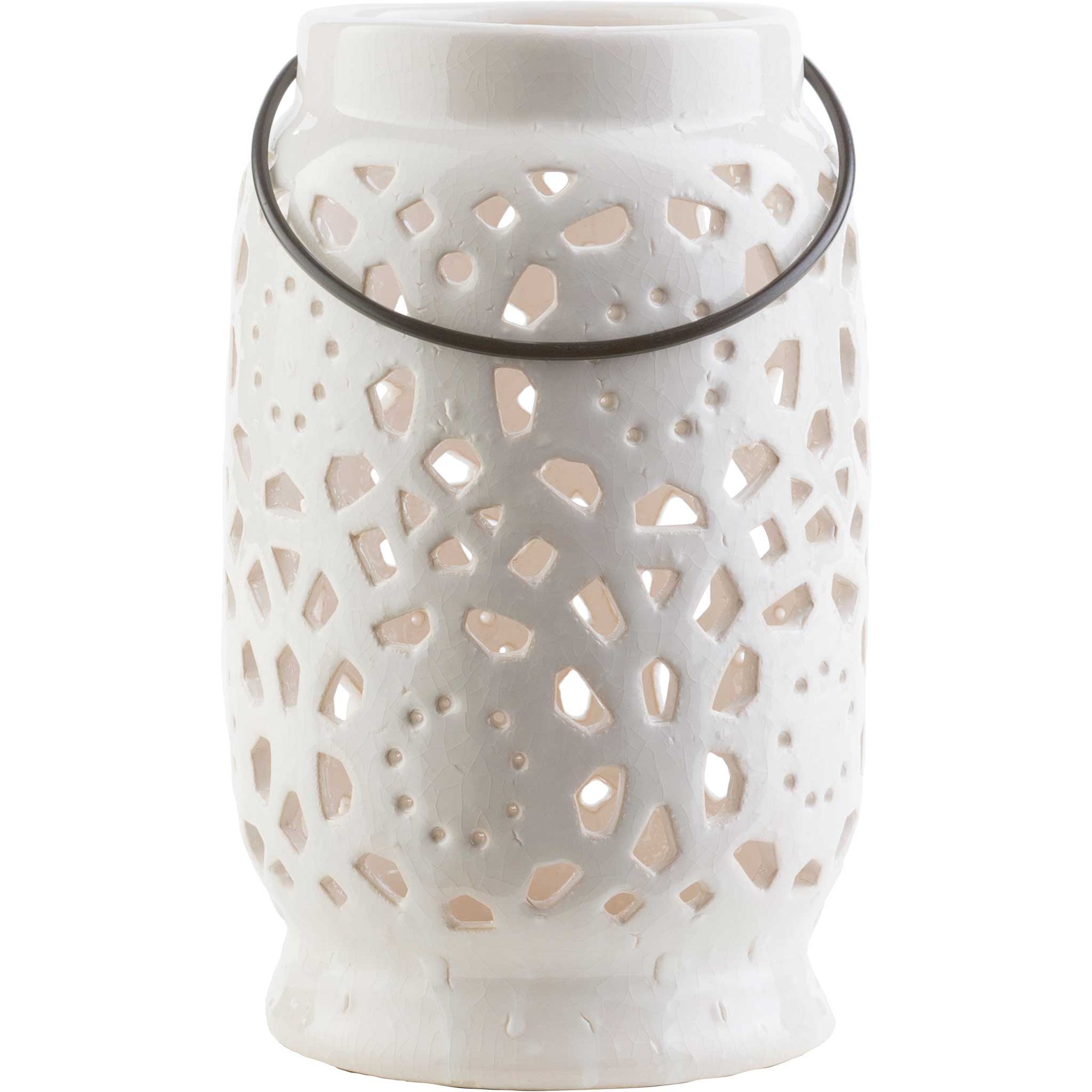 Avery Ceramic Lantern White