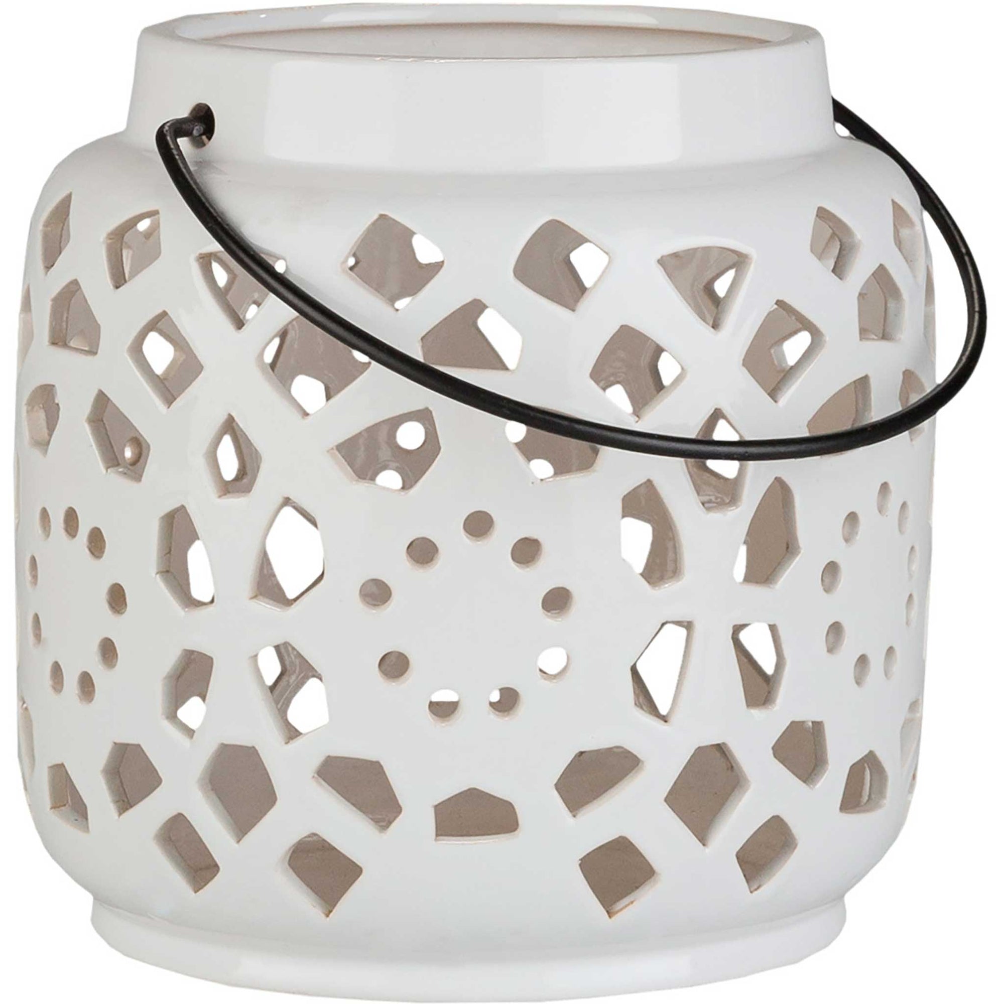 Avery Ceramic Lantern White