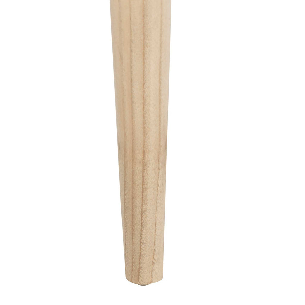 A light oak-finished wooden leg displays subtle grain and a gently tapered profile.