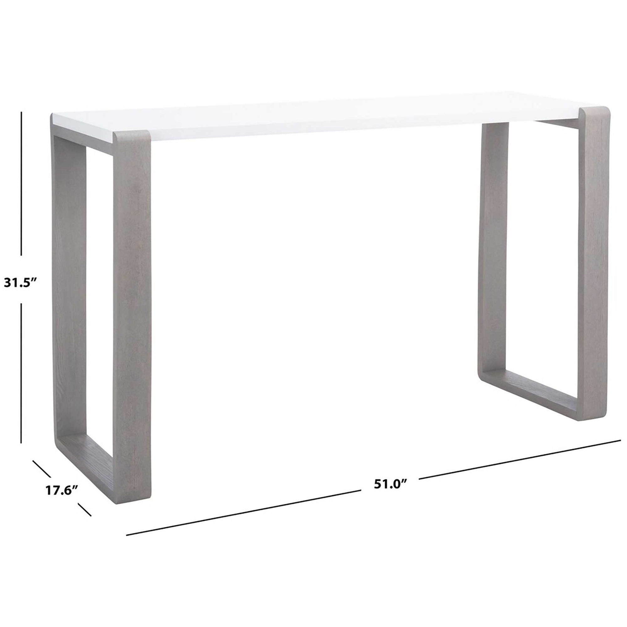 Balin Lacquer Console Table White/Gray