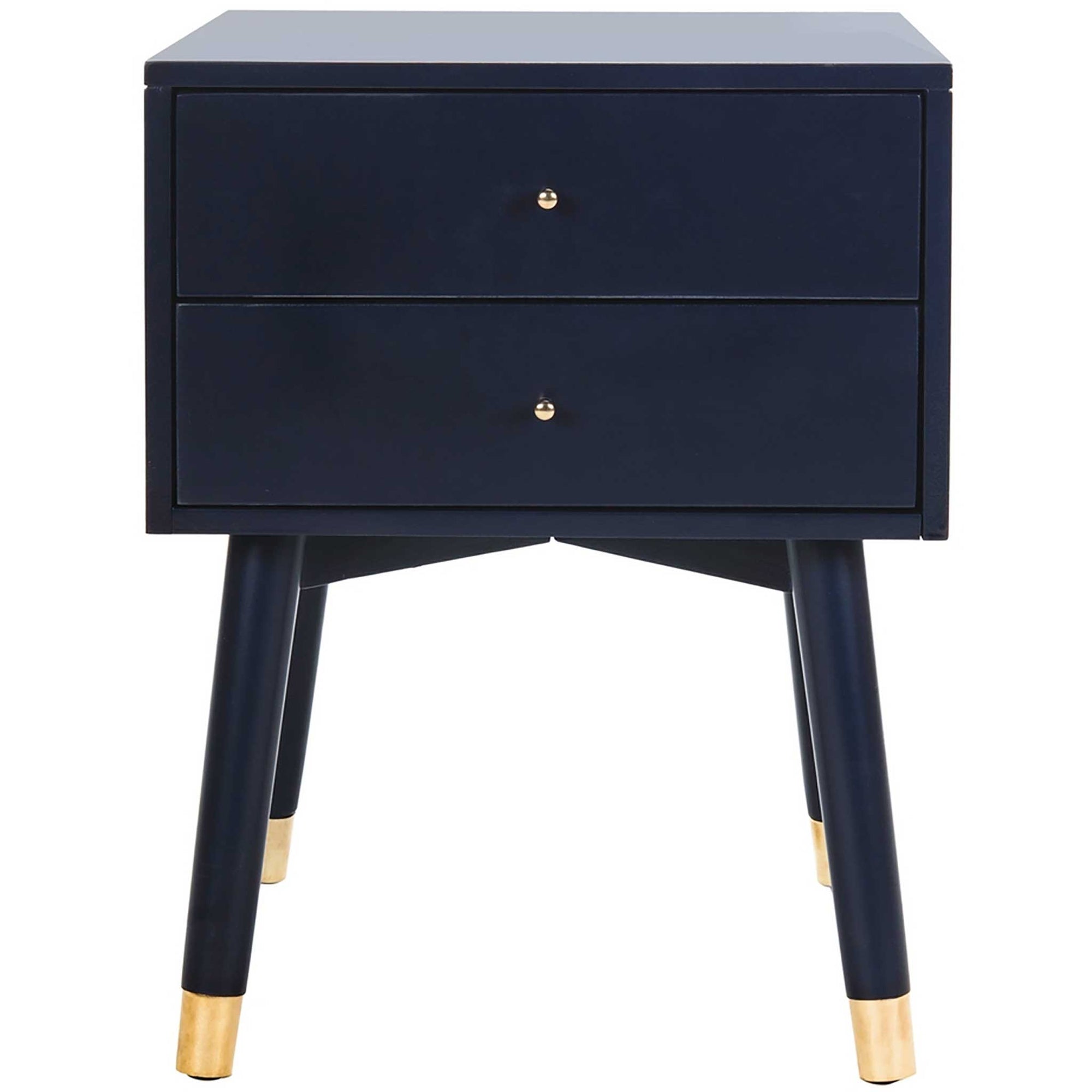 Lydia Gold Cap Nightstand Navy