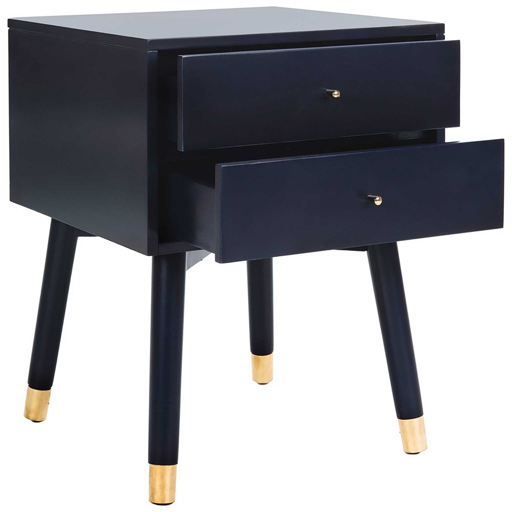 Lydia Gold Cap Nightstand Navy