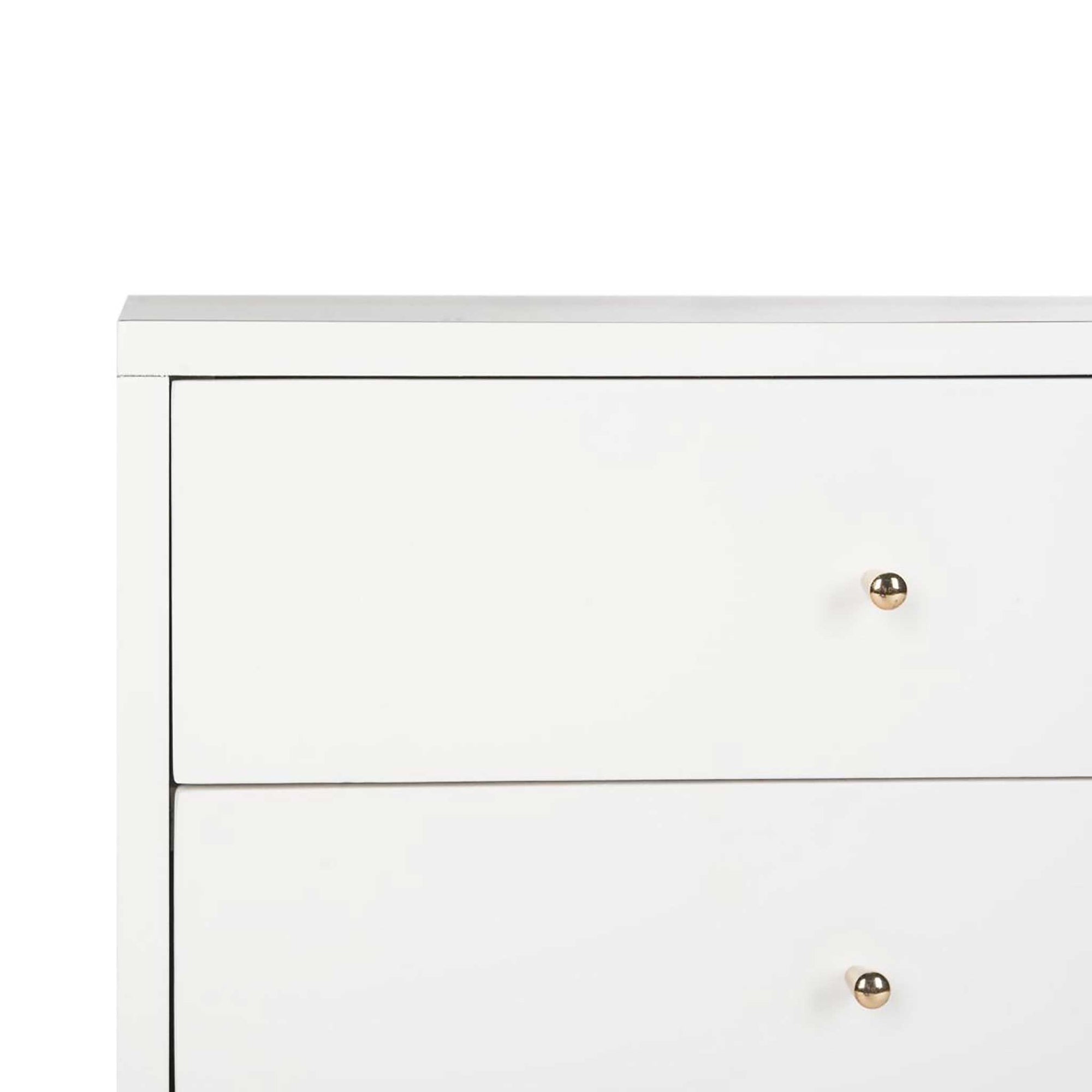 Lydia Gold Cap Nightstand White