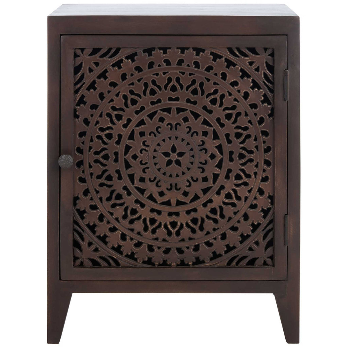 Thames 1 Door Carved Nightstand Brown