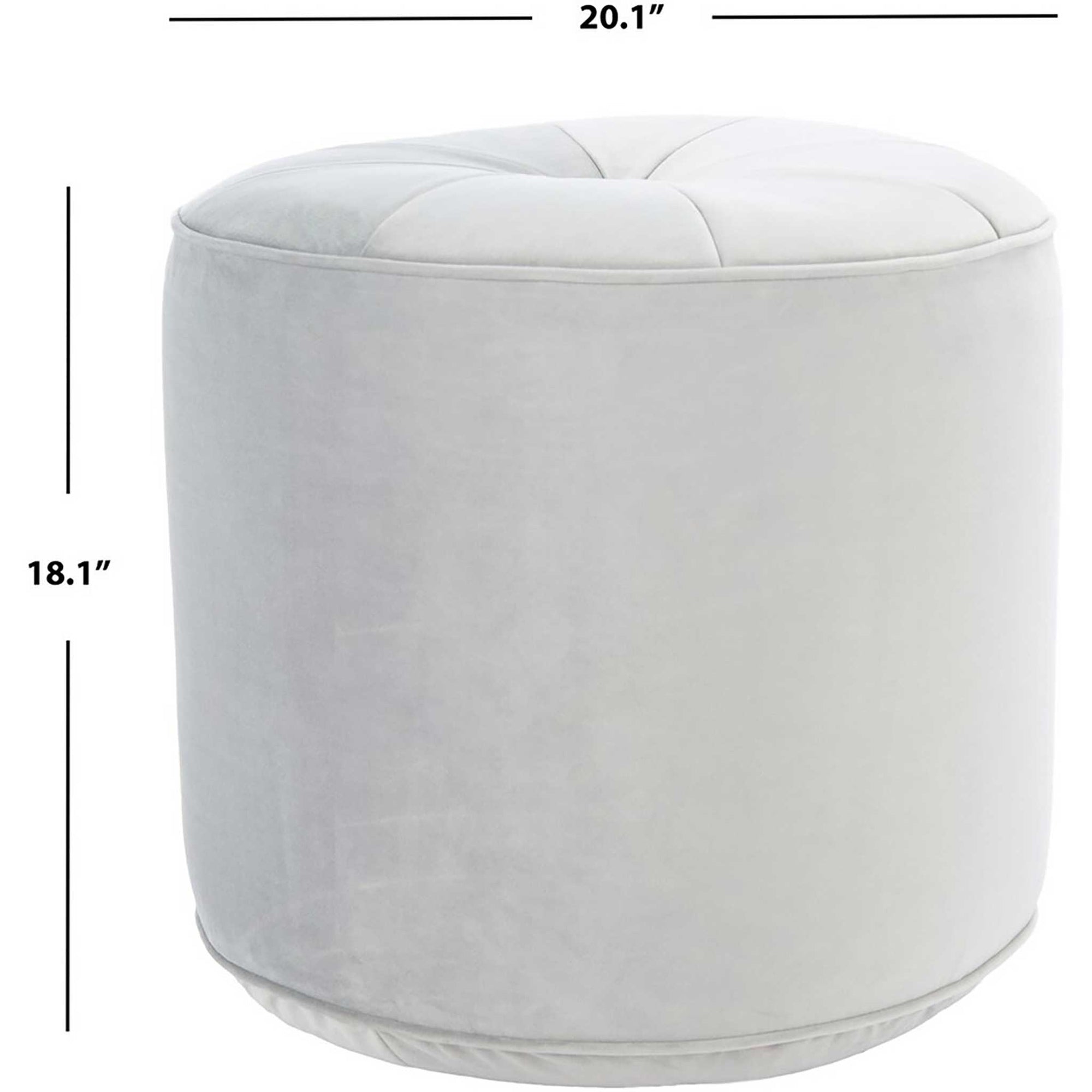 Hanton Cylinder Ottoman Light Gray