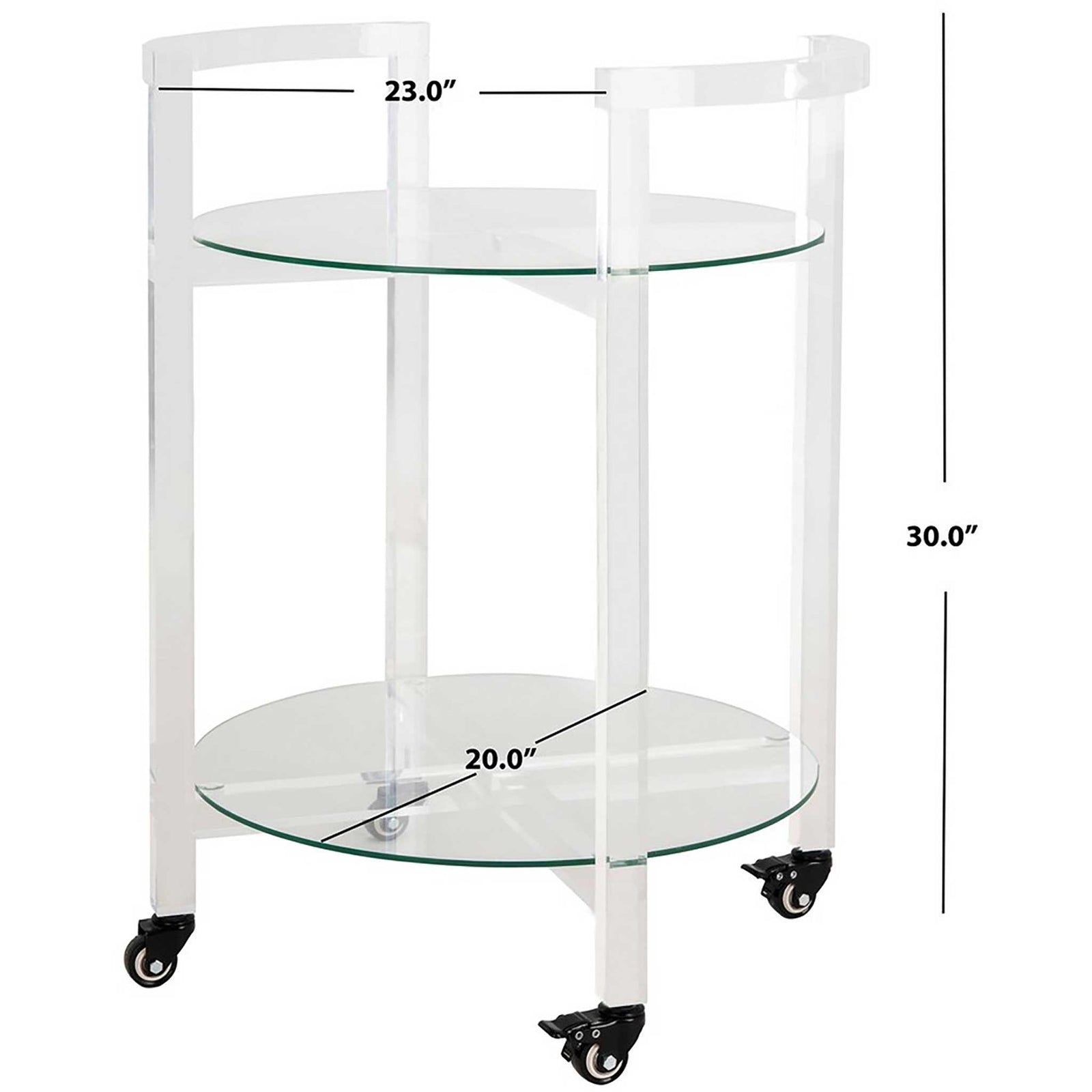 June 2 Tier Acrylic Bar Cart Clear