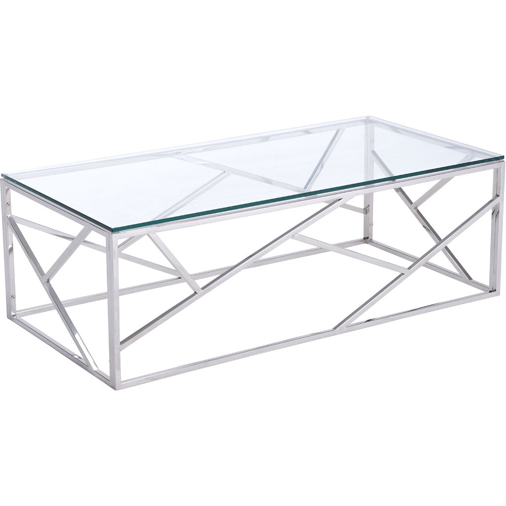 Candor Coffee Table Polished Stainless Steel