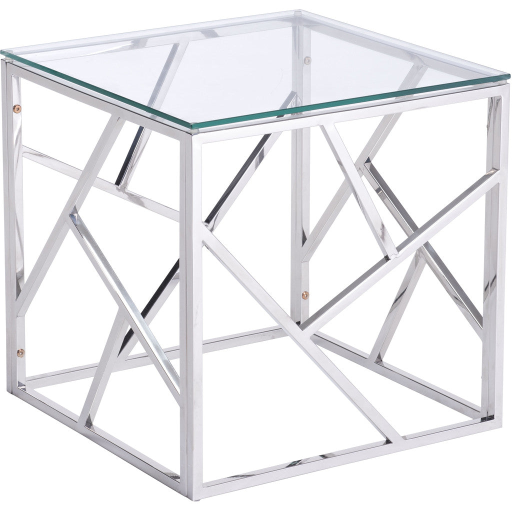 Candor Side Table Polished Stainless Steel