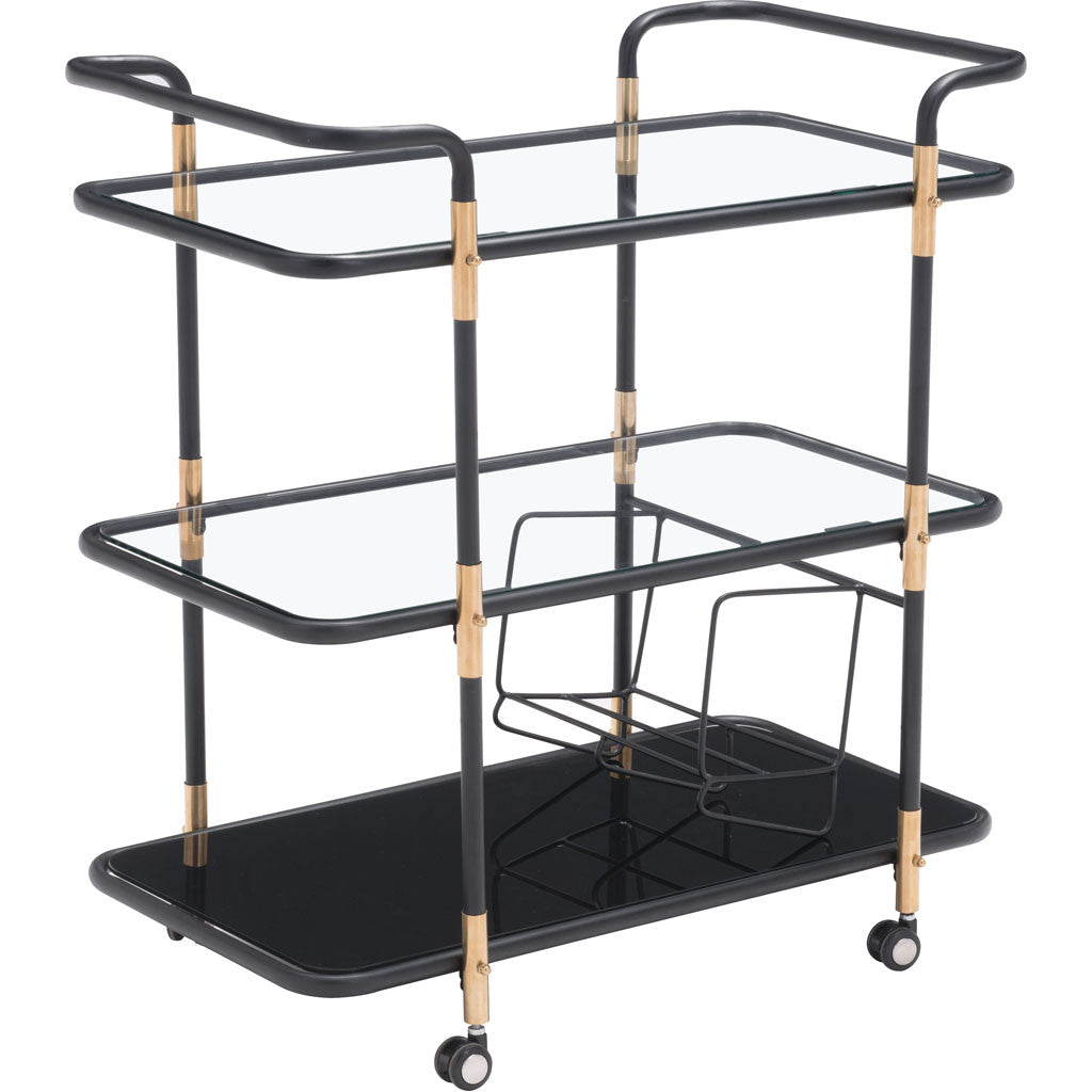 Siena Serving Cart Black & Gold