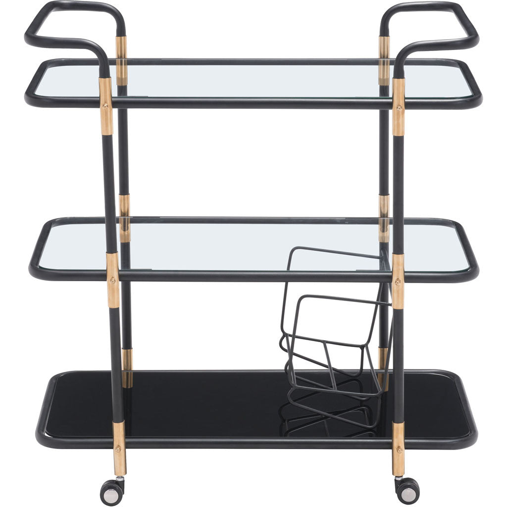 Siena Serving Cart Black & Gold