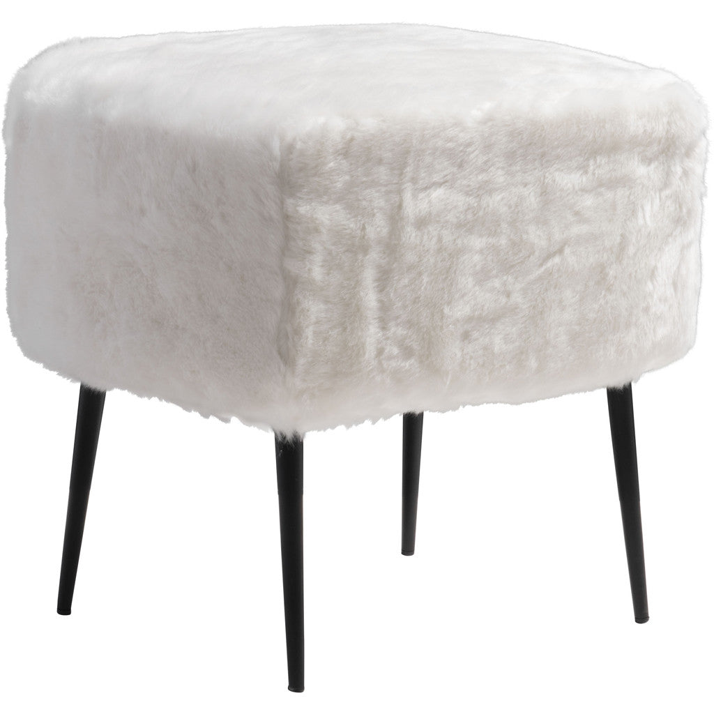 Furry Stool White
