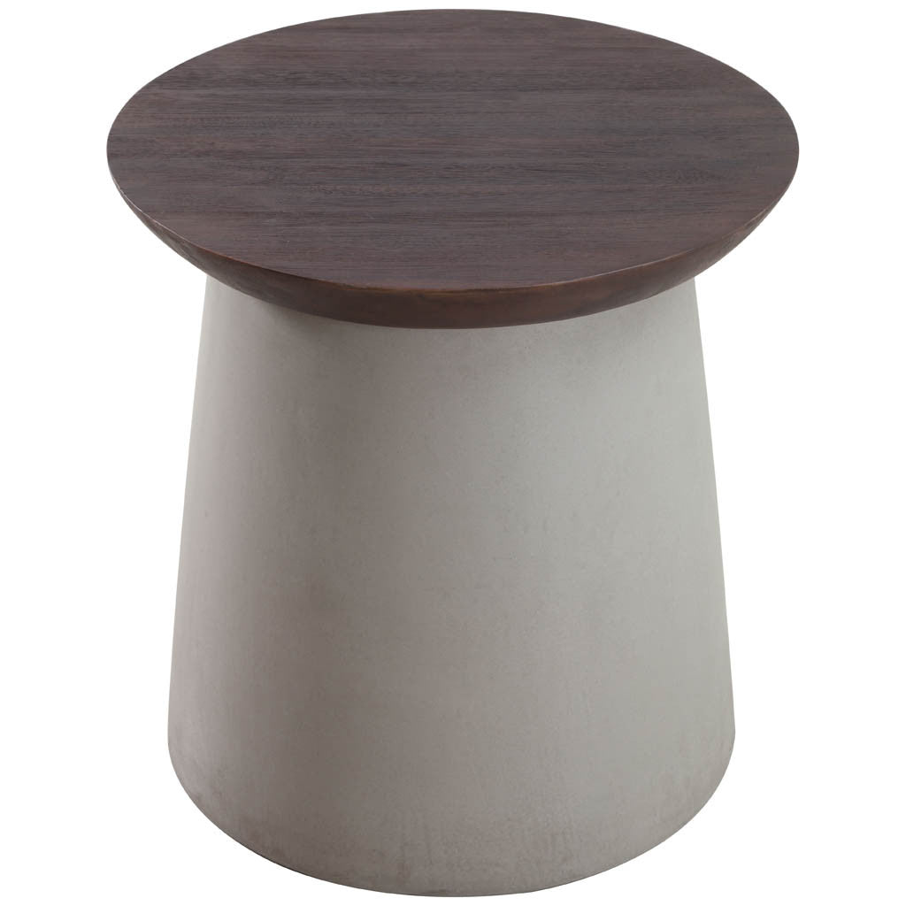 Hess Side Table Cement & Walnut