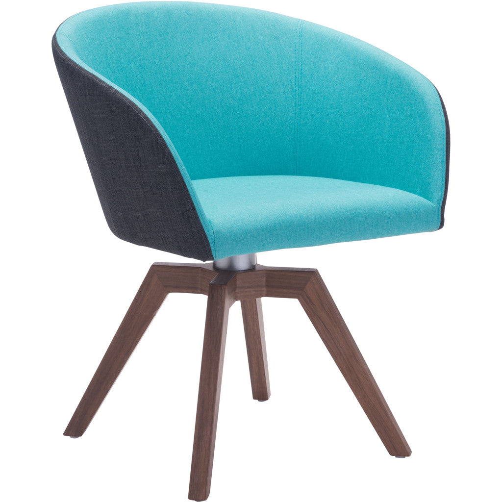 Wisdom Swivel Dining Chair Blue &amp; Gray (Set of 2)