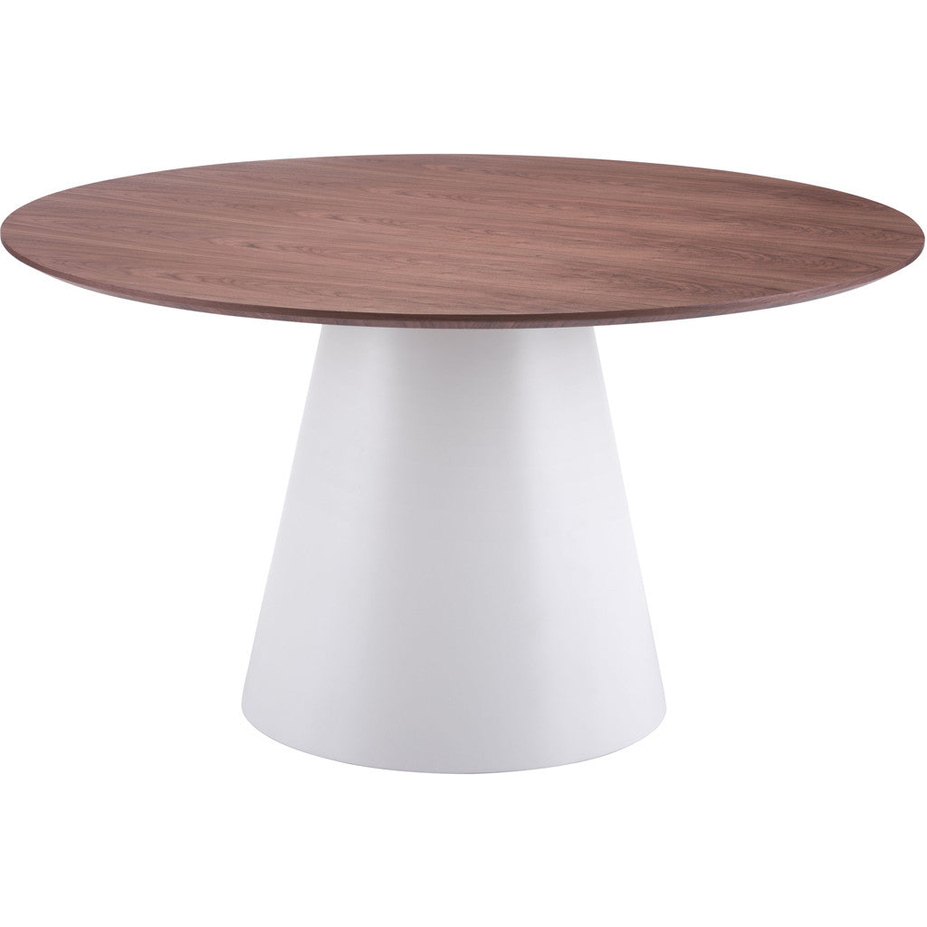 Quiescent Dining Table White &amp; Walnut