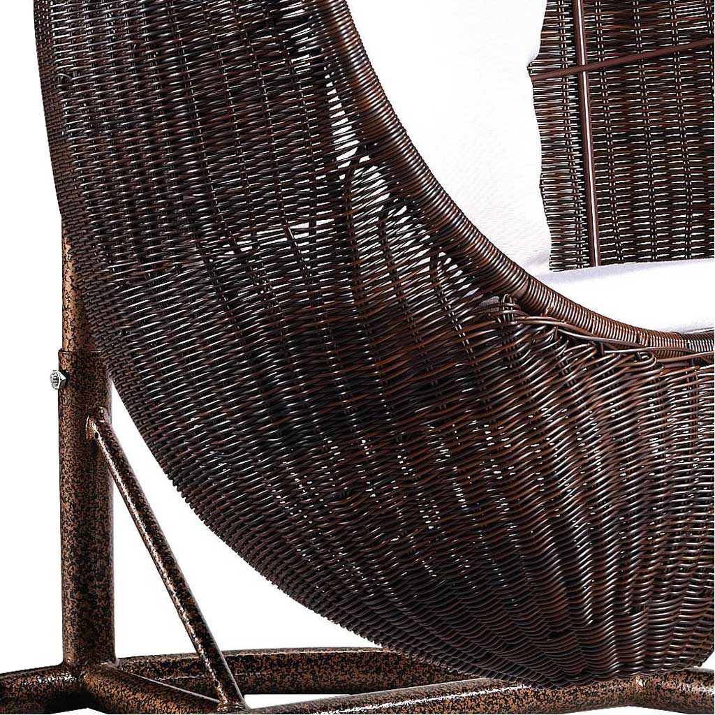 Rattan Hanging Chair with Stand Chocolate Rattan