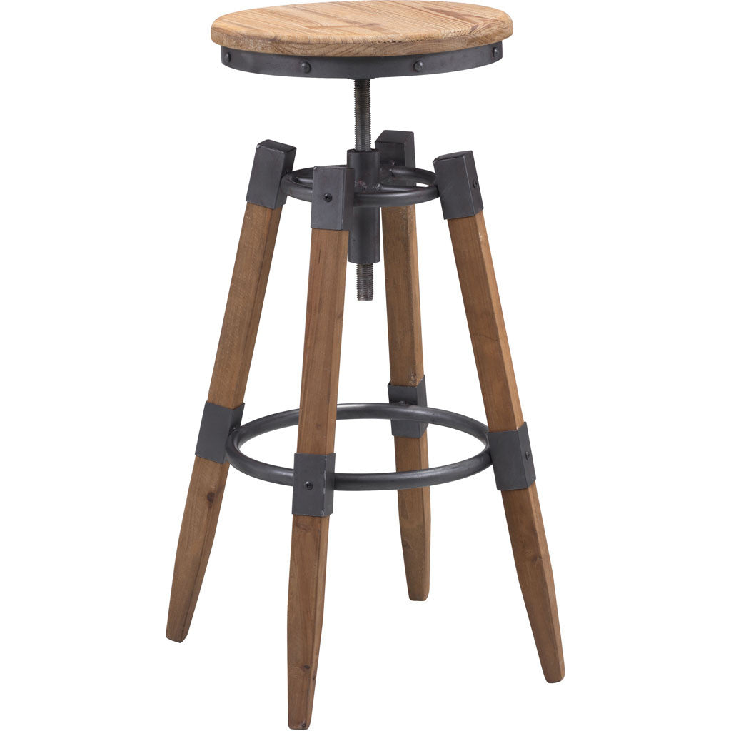 Como Barstool Natural Pine &amp; Industrial Gray