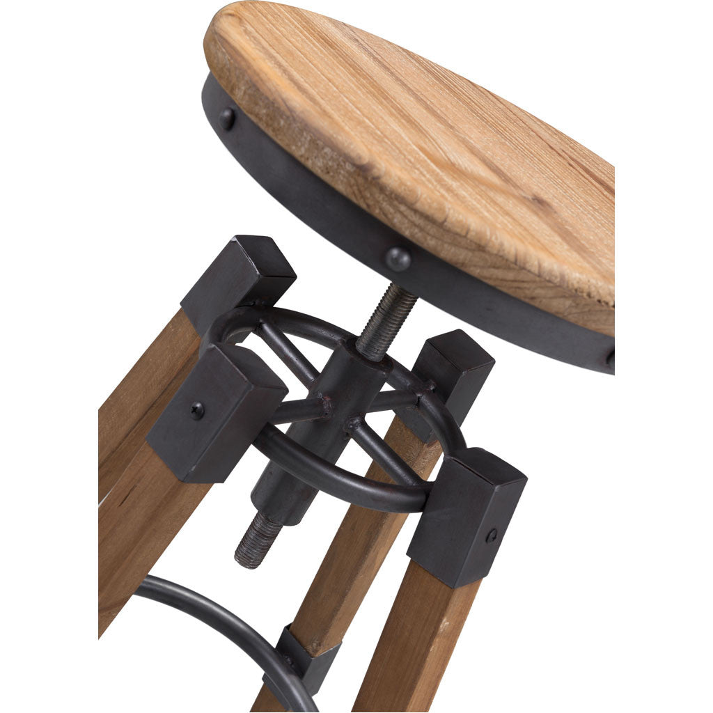 Como Barstool Natural Pine & Industrial Gray