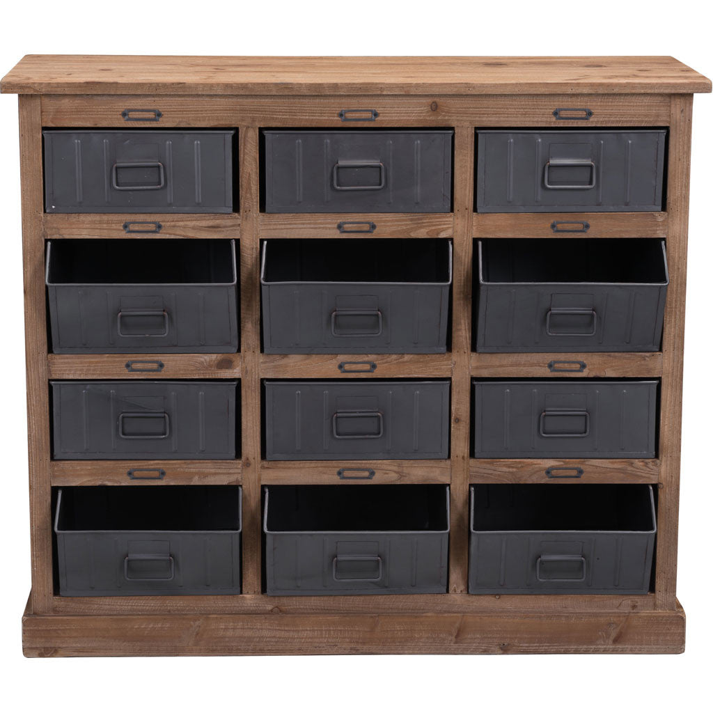 Harriet Cabinet Natural Pine & Industrial Gray