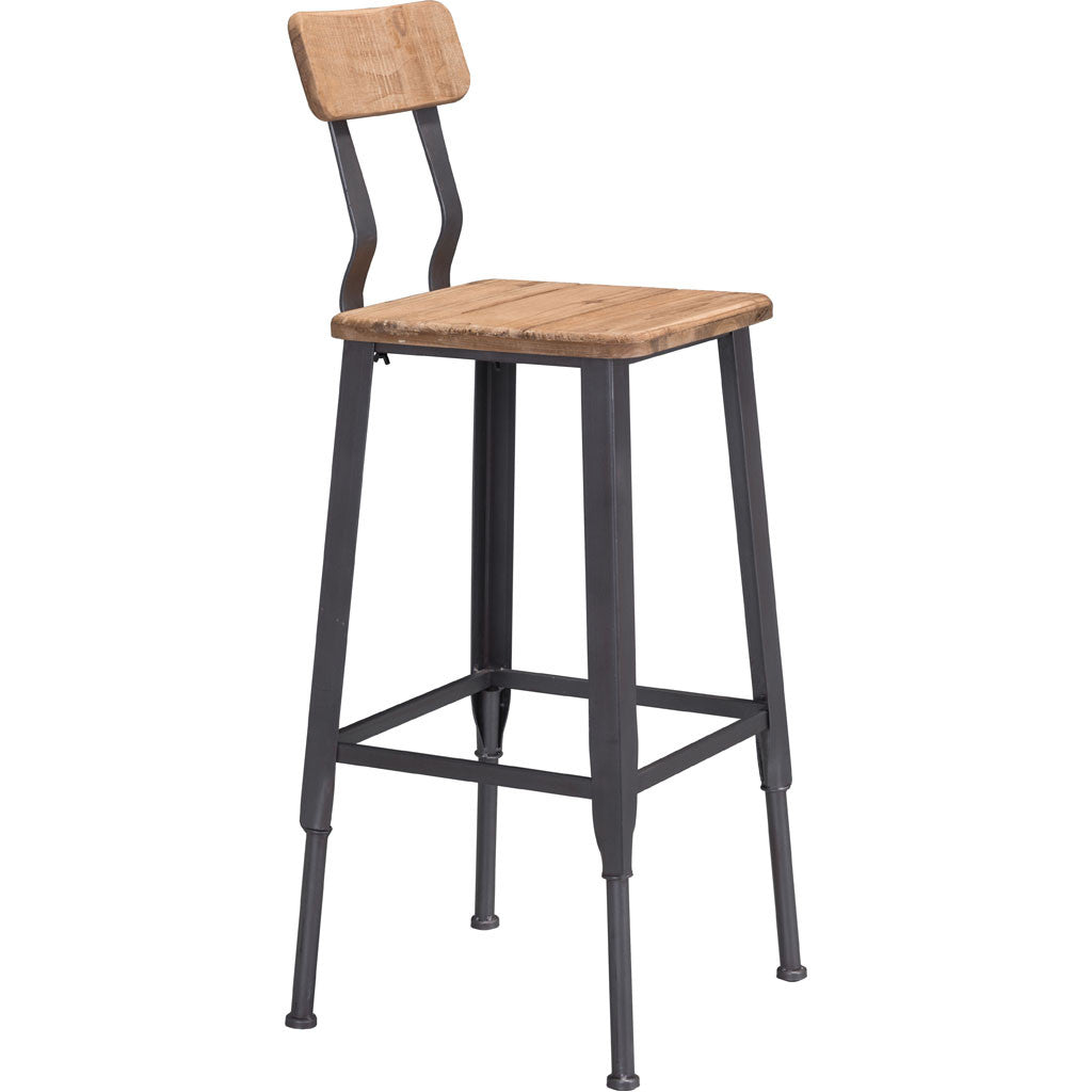 Catania Bar Chair Natural Pine & Industrial Gray