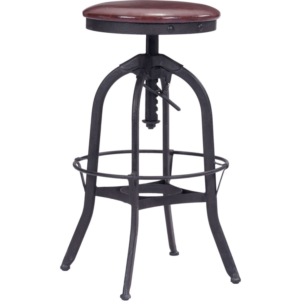 Cremona Barstool Burgundy & Antique Black