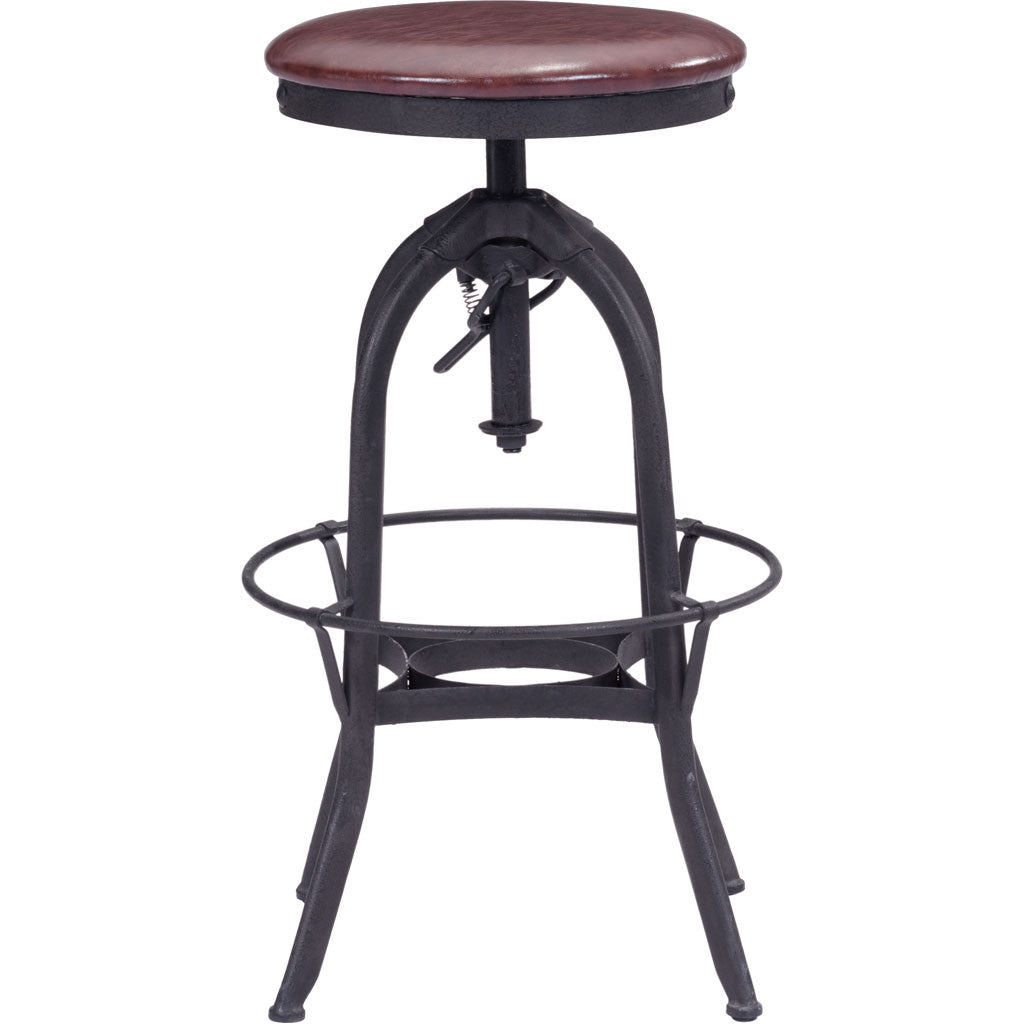 Cremona Barstool Burgundy & Antique Black