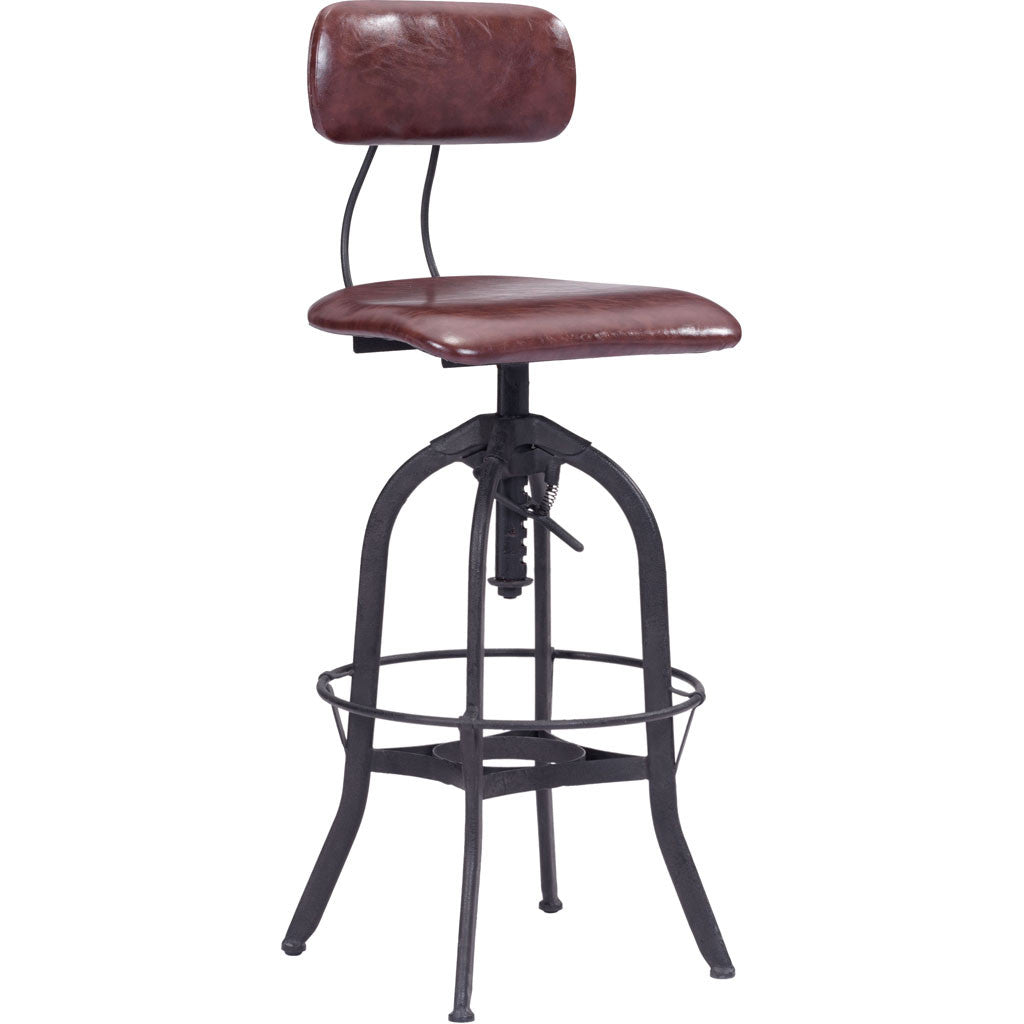 Genoa Bar Chair Burgundy &amp; Antique Black