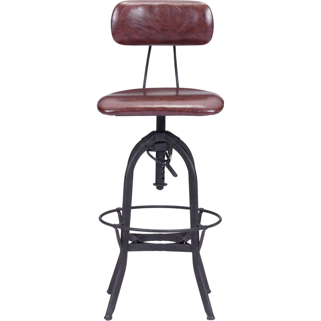 Genoa Bar Chair Burgundy & Antique Black