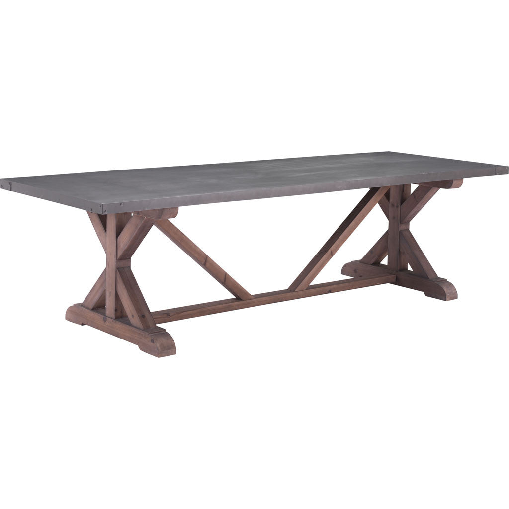 Dallas Dining Table Gray & Distressed Fir