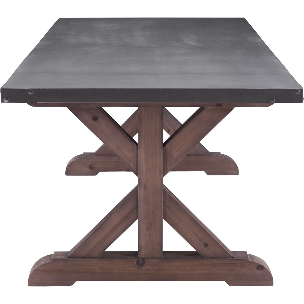 Dallas Dining Table Gray & Distressed Fir