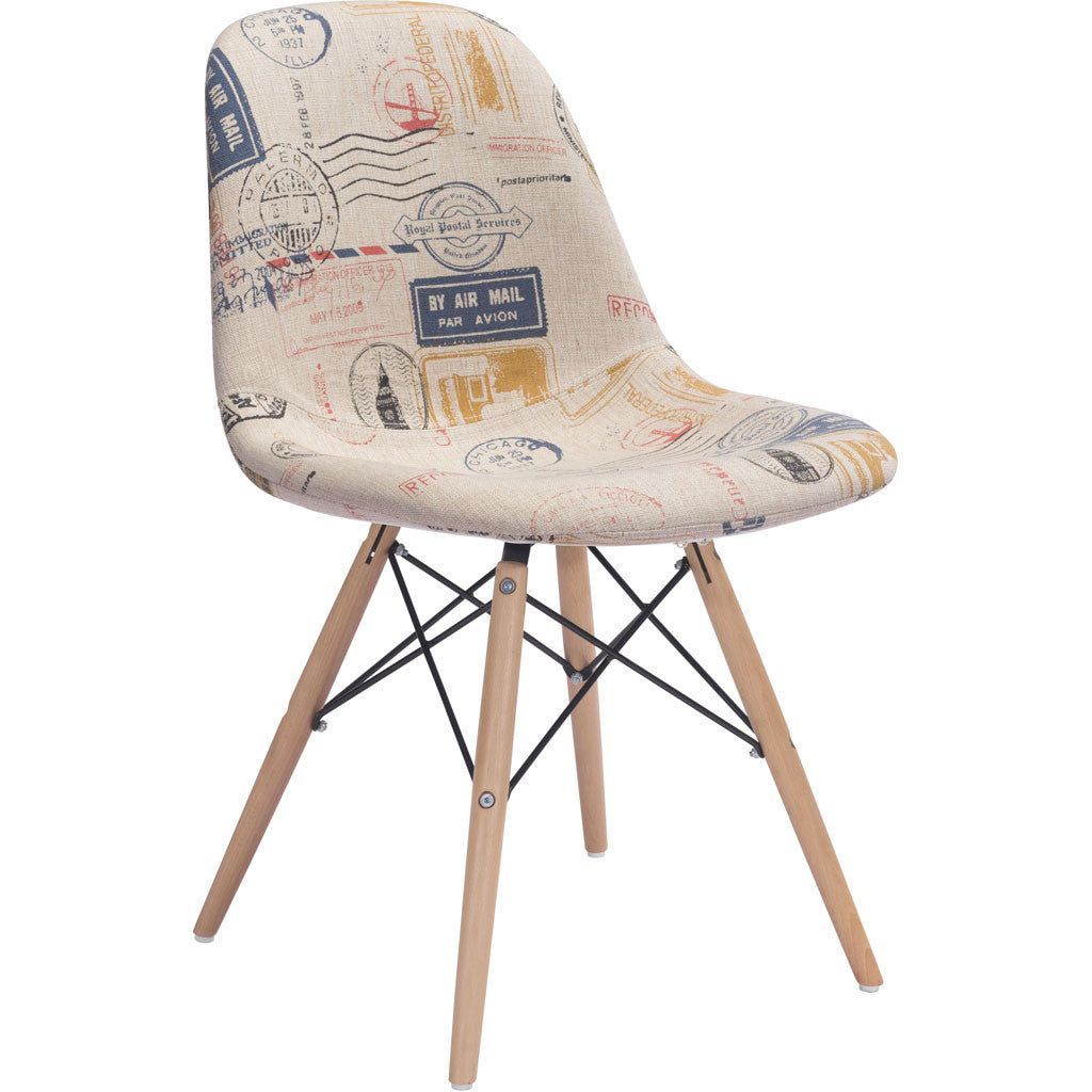 Salerno Side Chair Vintage Postage Print