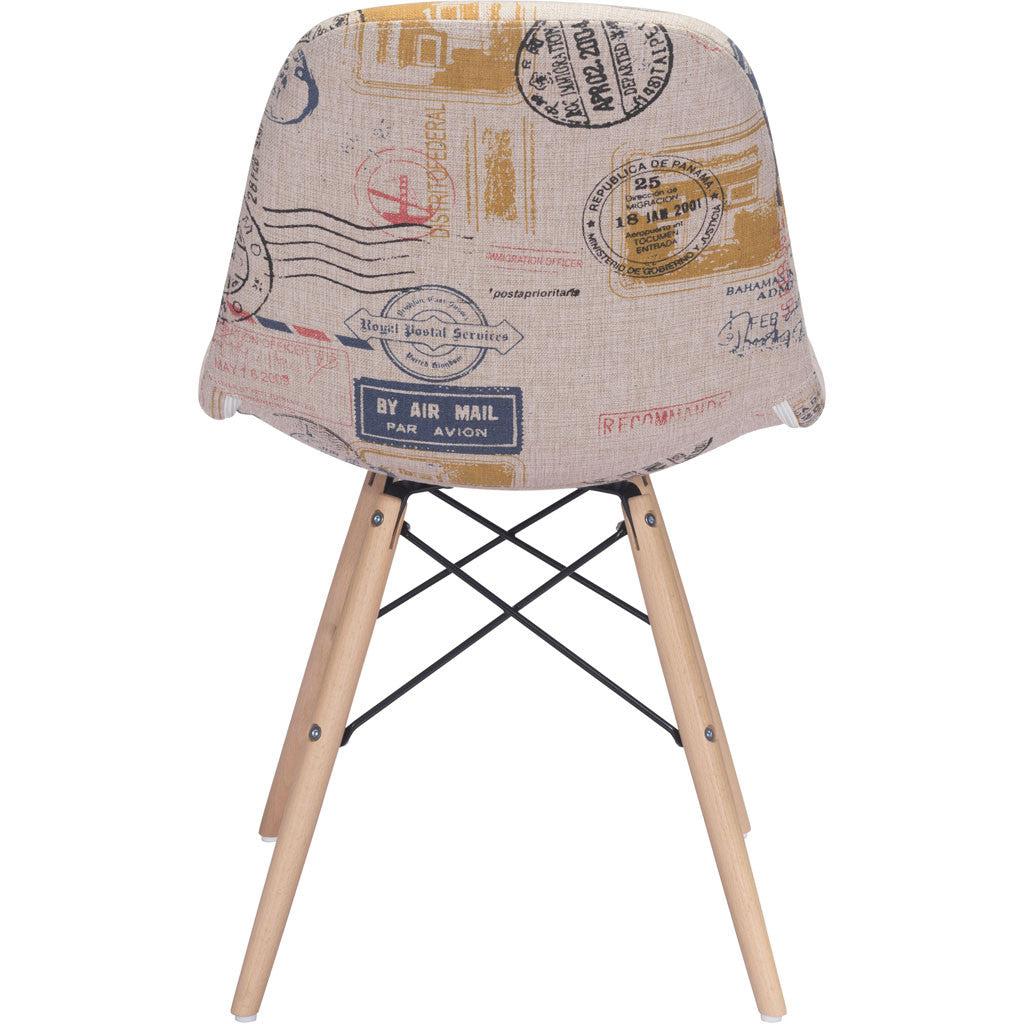 Salerno Side Chair Vintage Postage Print