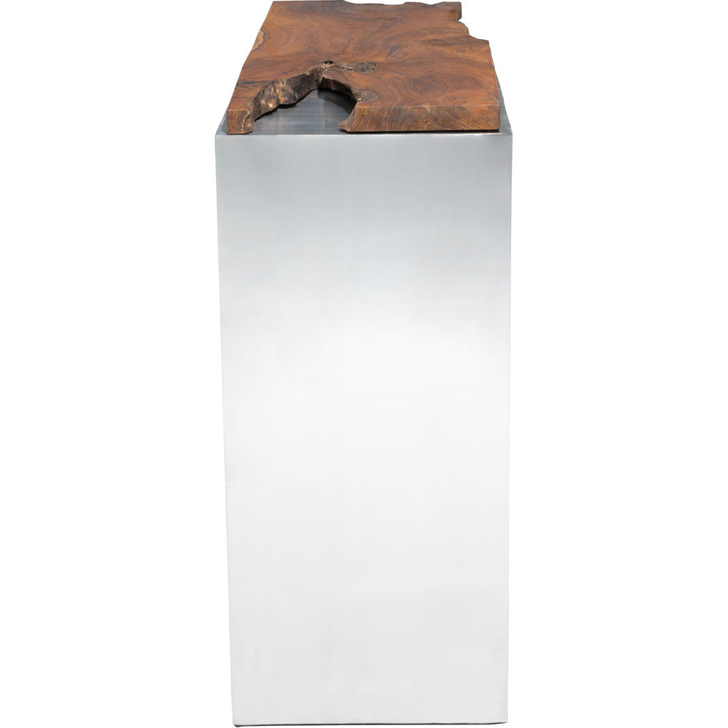 Loren Console Table Natural & Stainless Steel