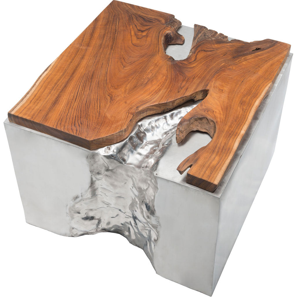 Loren Coffee Table Natural & Stainless Steel