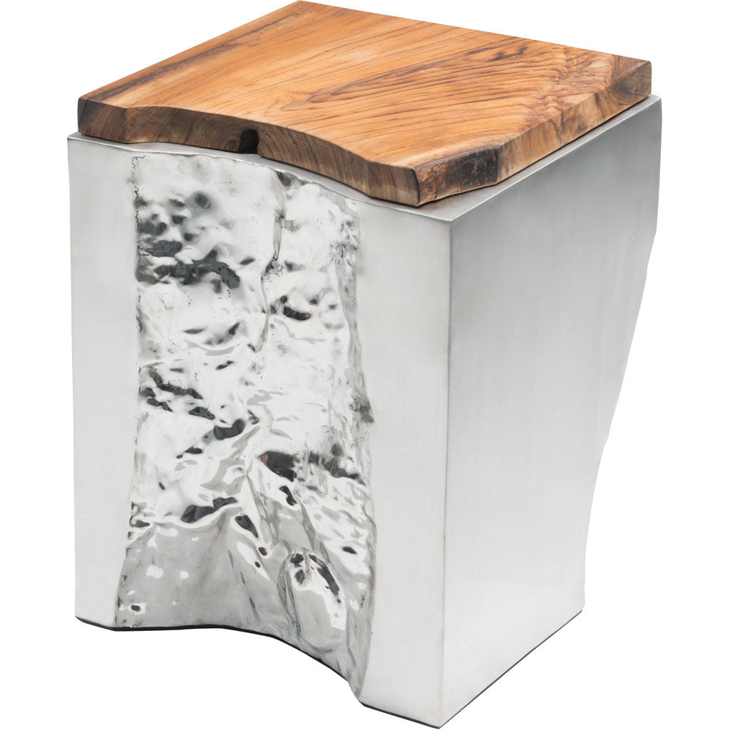 Loren Side Table Natural &amp; Stainless Steel