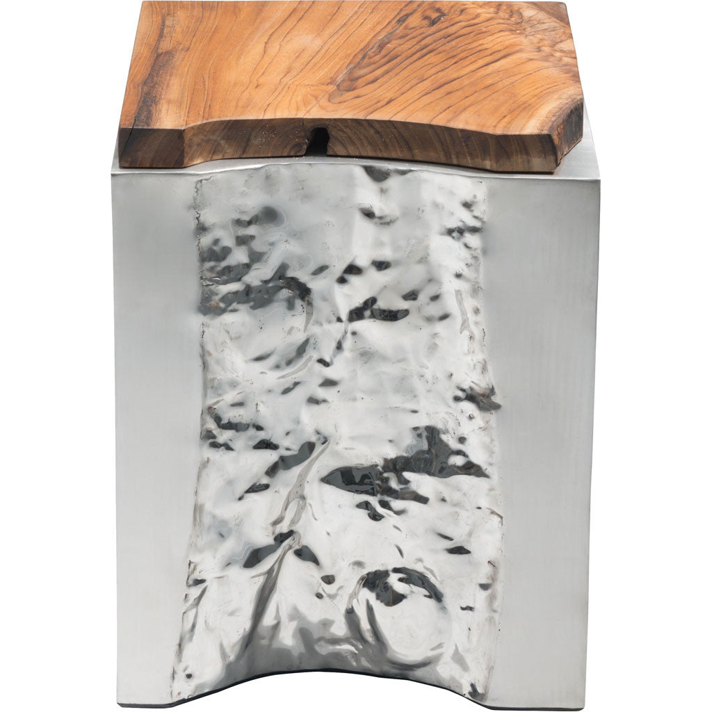 Loren Side Table Natural & Stainless Steel