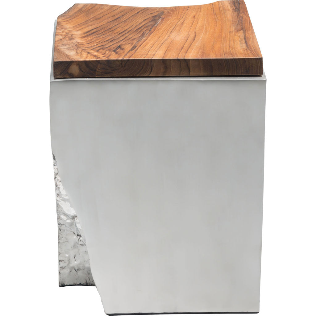 Loren Side Table Natural & Stainless Steel