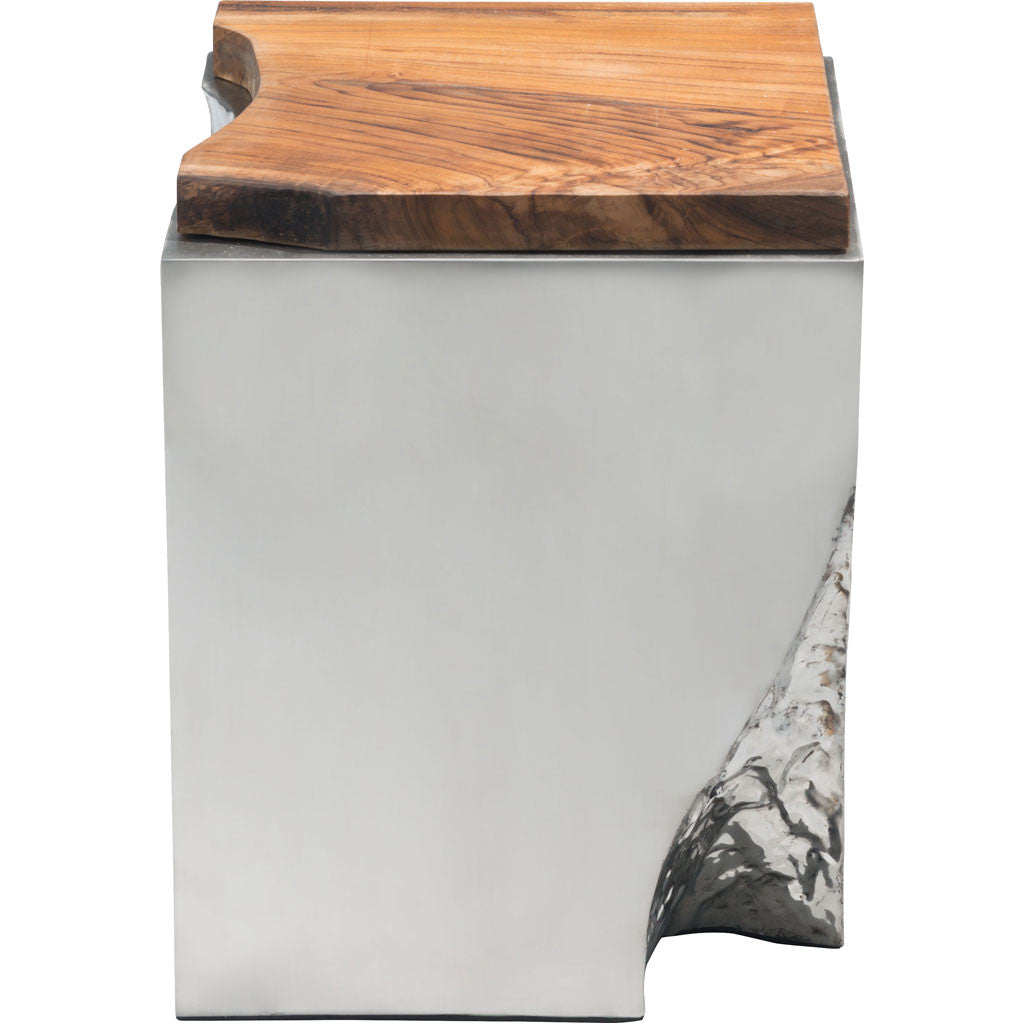 Loren Side Table Natural & Stainless Steel